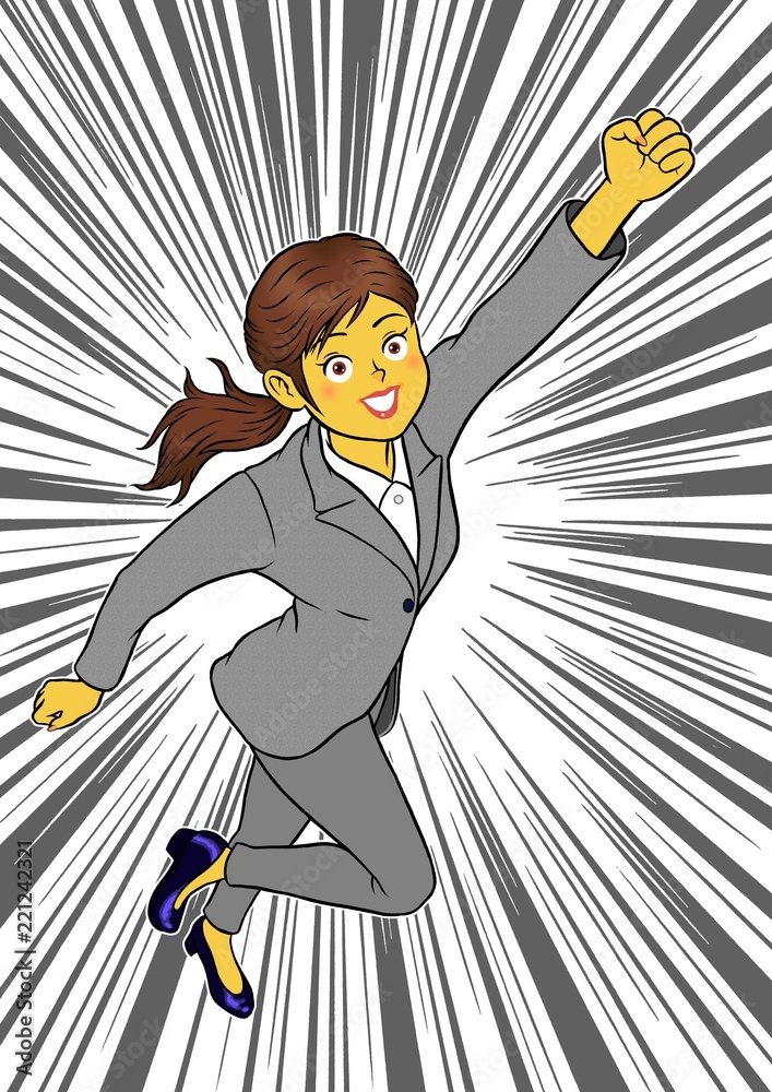 新入社員の女性のイメージイラスト Wall Mural Wallpaper Murals Kenichisudo