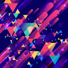 Wall Mural - abstract colorful elements and creative modern overlapping triangles geometric rounded lines pattern