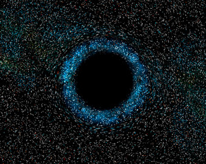 Wall Mural - black hole over stars nebula in outer space