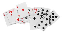 Playing Cards For Poker And Gambling, Isolated On White Background With Clipping Path