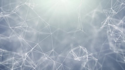 Wall Mural - 31. white connected lines in organic motion plexus abstract network background animation of a blue g