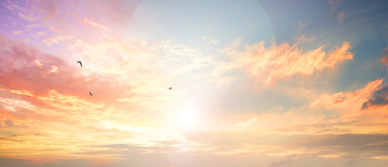 Wall Mural - celestial world concept:sunset / sunrise with clouds
