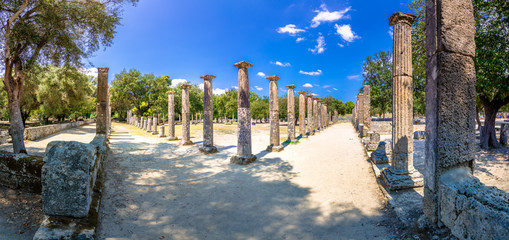 Wall Mural - The ruins of ancient Olympia, Greece. Here takes place the touch of olympic flame.