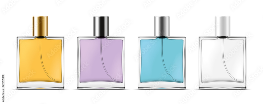 Bottles with perfume - obrazy, fototapety, plakaty 