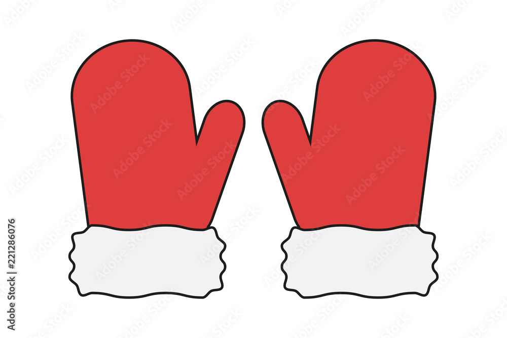 Guantes De Papá Noel Peludos Rojos Y Blancos – 1 Par De 24 Cm, Accesorio Festivo De Talla Única Para Fiestas Navideñas