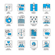 Corporate web icons - online services. Modern  business linear style infographic icons.