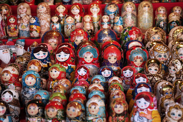 Wall Mural - Matryoshka national Russian souvenir on the counter of the store.