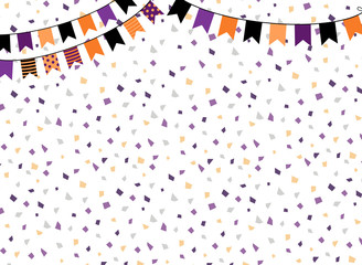 Wall Mural - Cute vector background with party bunting flags for  Halloween graphic design