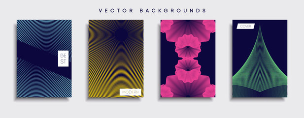 Vector cover designs. Future Poster template. Smartphone modern background set.