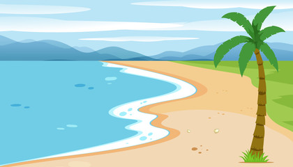 Wall Mural - a flat beach landscape