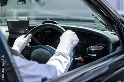 ハンドルを握るタクシードライバー Stock Photo Adobe Stock