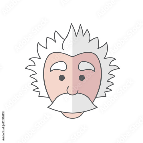 фотография Cute Mad Scientist Logo icon with big mustache that looks somewhat like Einstein