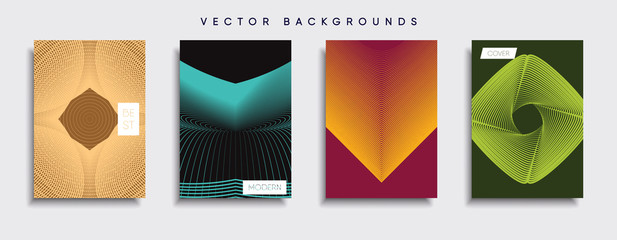 Wall Mural - Vector cover designs. Future Poster template. Smartphone modern background set.