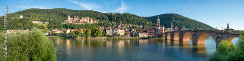 Plakat Heidelberg panorama z zamkiem i starym mostem