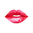 © Anastasia - Women's lips. Hand drawn watercolor lips isolated on white background.  Fashion and beauty illustration. Sexy kiss. Design for beauty salon, make-up studio, makeup artist, meeting website.