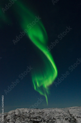 Fotografia, Obraz Aurora Borealis,Northern lights over the tundra in winter.