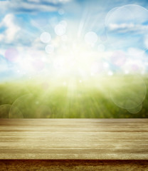 Poster - Table top and spring scene