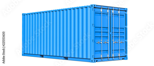 Cuadros en Lienzo Blue cargo container shipping freight twenty feet