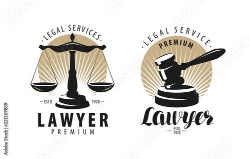 Cuadros en Lienzo Law office, attorney, lawyer logo or label