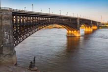 Eads Bridge Over The Mississippi River, St. Louis, Missouri