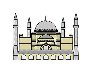 Canvas Print - doodle medieval taj mahal in india architecture