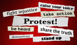 Protest Fight Injustice Stand Up for Rights Headlines 3d Illustration