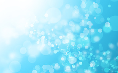 Blue bokeh light background beautiful bright blurred glitter effect. decoration for your design
