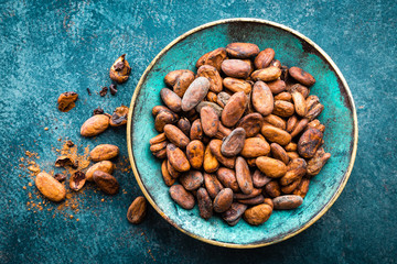 Canvas Print - Cocoa beans. Cocoa background