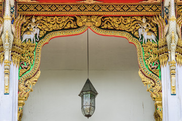 Traditional Thai Style Pattern Stucco in Temple.