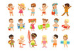 © topvectors - Cute Kids Toons Are Having Fun On The Beach
