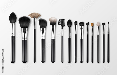 Fotografía Vector Set of Black Clean Professional Makeup Concealer Powder Blush Eye Shadow