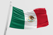 Isolated Mexican Flag waving 3d Realistic Mexican Flag Rendered