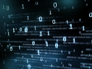 Wall Mural - information data technology. binary code bit information. big non order zeros and ones text number i
