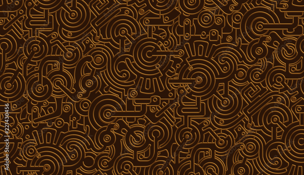 Fotografia Seamless Vector Mechanical Pattern Texture