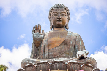 Tian Tan Buddha, Big Budda, The enormous Tian Tan Buddha at Po Lin Monastery in Hong Kong. The world's tallest outdoor seated bronze Buddha located in Nong ping 360.