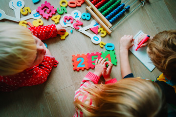 Poster - kids- boy and girls- learning numbers, abacus calculation