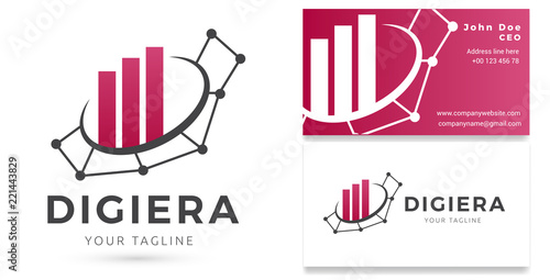Digital Marketing Logo Business Card Template Data Chart Digital Network Vector Buy This Stock Vector And Explore Similar Vectors At Adobe Stock Adobe Stock