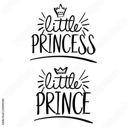 Download Little Princess, little Prince - Vector illustration text ...