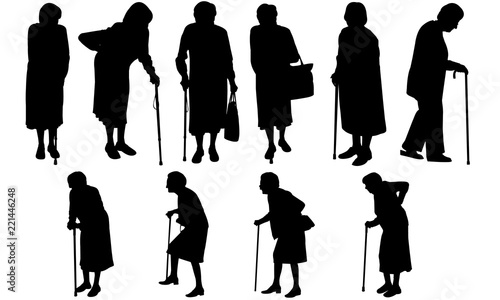 Download Old Woman Silhouette, Old Woman Clipart, SVG, cut file, cricut, vector svg dxf eps png ai - Buy ...