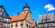 Alsfeld in Hessen - Historische mittelalterliche Gebäude  am Marktplatz - Weinhaus (1538) und Rathaus (1512 -1516).