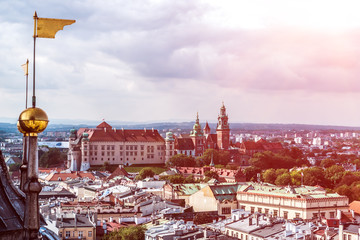 Roof top View of historical City in sunny weather