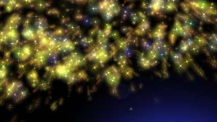 Fototapete - Glow Yellow Star Flickering Moving Particle Concept Graphic Animation Background