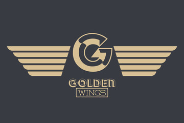 Poster - Luxury golden wings