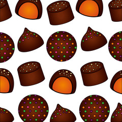 Poster - sweets cakes of chocolate pattern