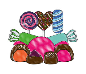 Sticker - sweet candy lollipops chocolate bonbon stuffed