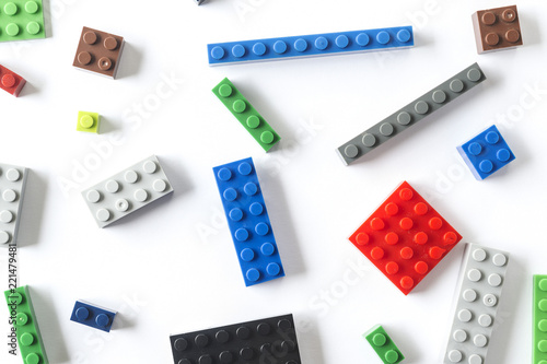 Cubes of lego on white background.
