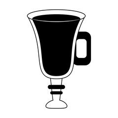 Sticker - Chocolate milk glass cup in black and white