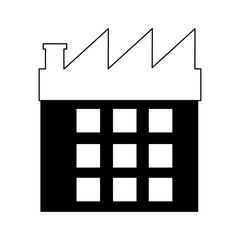 Sticker - Factory building symbol in black and white