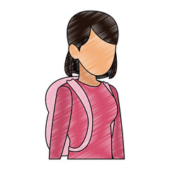 Sticker - Young woman faceless avatar scribble