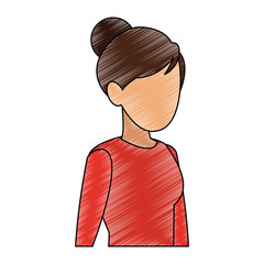 Sticker - Young woman faceless avatar scribble